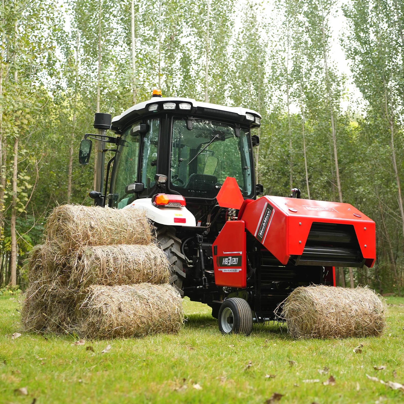 3-Point PTO Mini Round Hay Baler With Twine Wrap,  20" Diameter x 28" Width Bales, For 15-50hp Tractor, HB3120