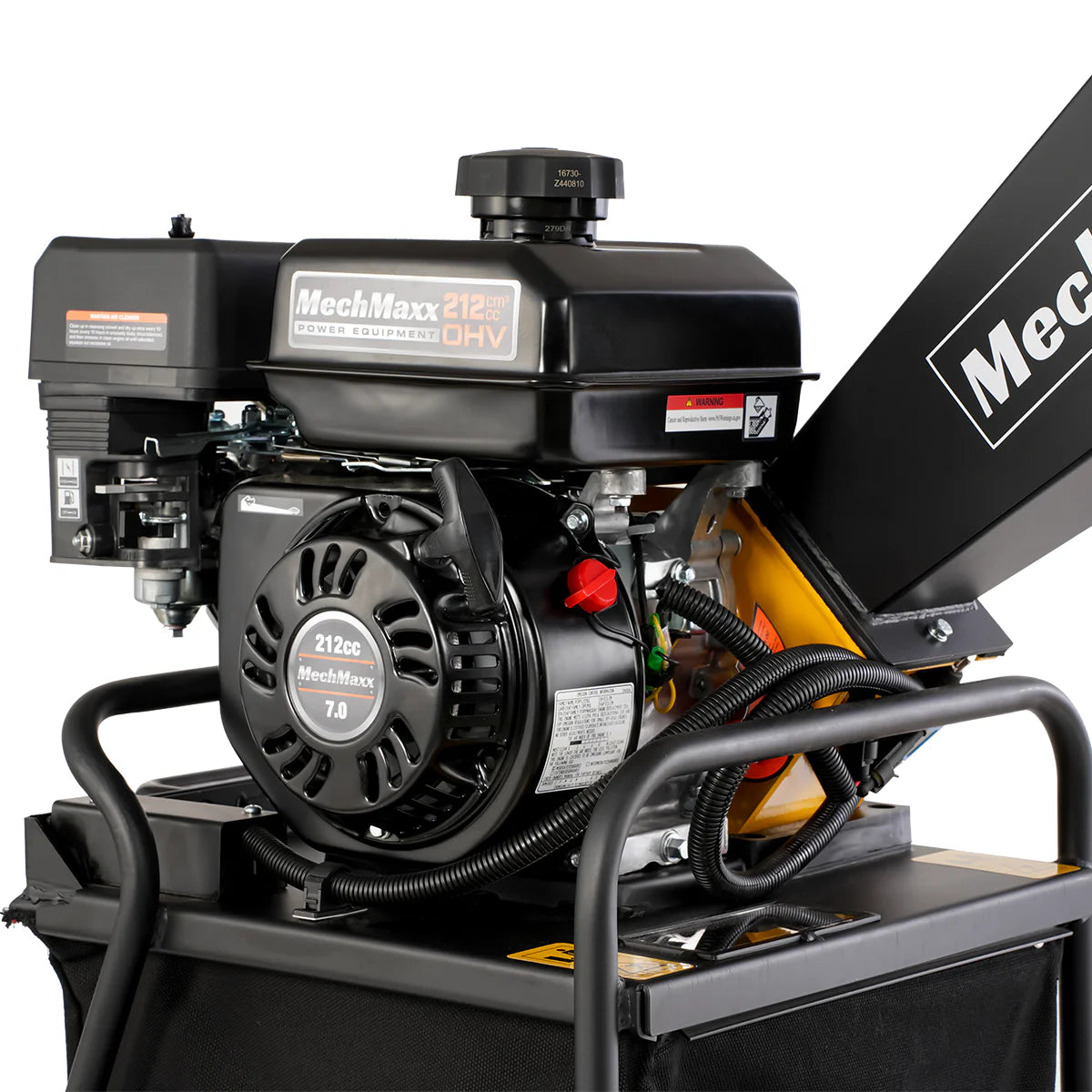 212cc 7hp Gas Powered 3" Wood Chipper with Collection Bag, GC75
